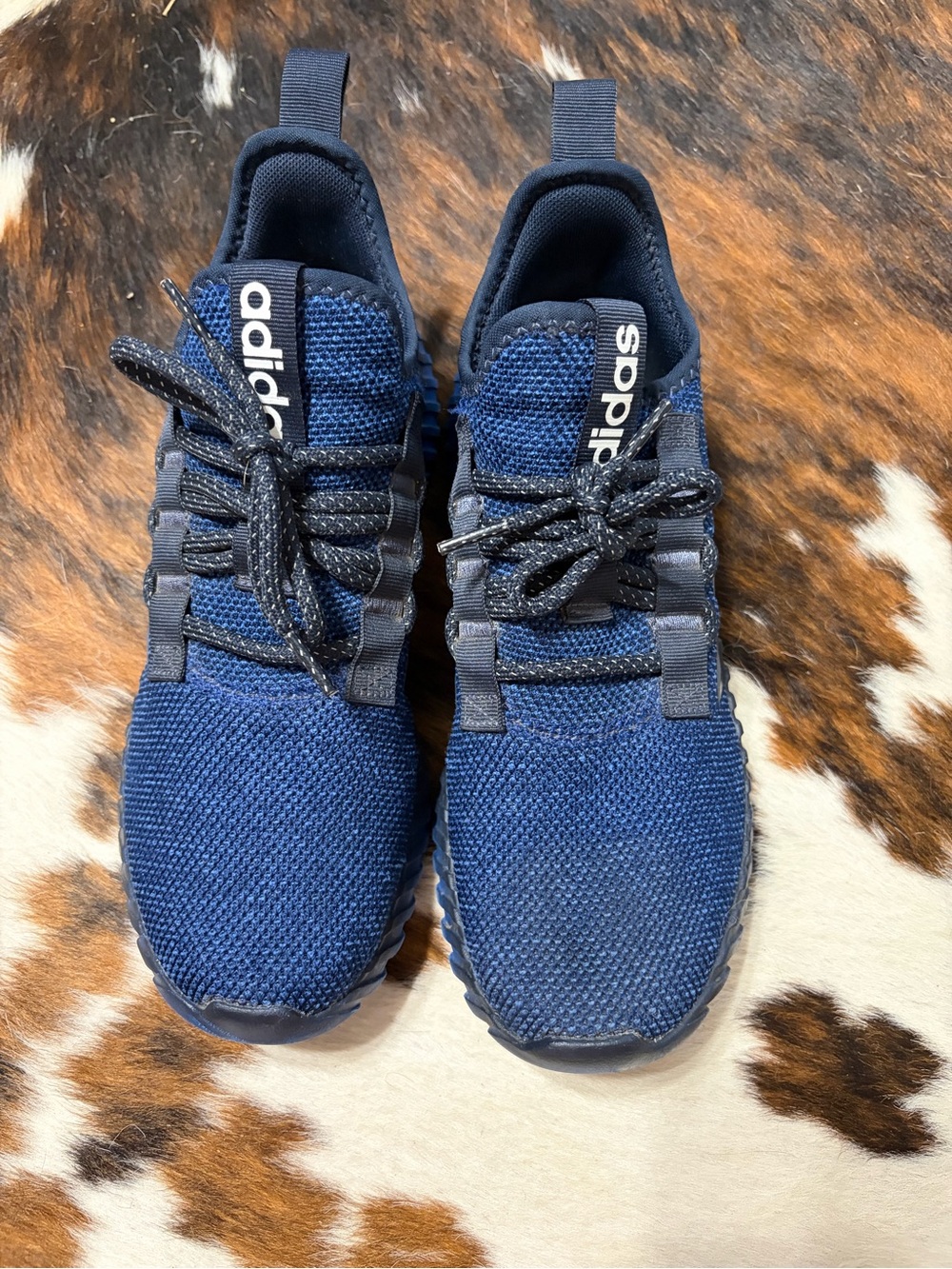 adidas Navy Blue Knit Athletic Sneakers